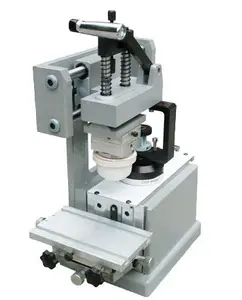 Máquina de impressão manual de cor simples, mini impressora de almofada pequena com copo de tinta fechado de 90 mm