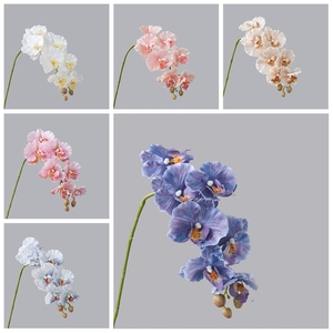 MW18906 farfalla artificiale Phalaenopsis fiori finta orchidea 7 grandi fiori per la sistemazione vaso decorazione di nozze per la casa - Product Image 5