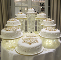 Ensemble de Présentoirs à Gâteaux Modernes en Acrylique de Haute Qualité pour Mariages Romantiques – Luxe et Durabilité – Présentoirs Hauts pour Gâteaux
