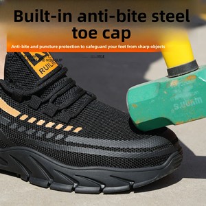 Botas de Seguridad Ligeras y Transpirables para <span class=keywords><strong>Hombre</strong></span> y Mujer, con Suela <span class=keywords><strong>Teva</strong></span>, para Obras de Construcción, Antiaplastamiento, Antipinchazos, con Puntera de Acero y PU - Product Image 4