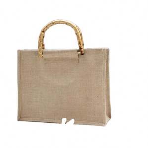 Sac à poignée en bambou personnalisé Sac en jute Fabricant - Product Image 1