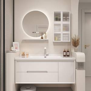 Mueble de Baño Moderno de Lujo con Espejo Inteligente, Acabado Lacado, Gabinete Impermeable Montado en la Pared para Uso en Hospitales y Villas - Product Image 3