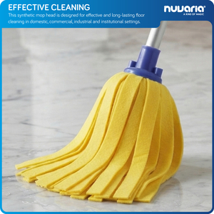 Mop sintetico giallo. Mop per tutti i tipi di pavimenti. Per la pulizia di pavimenti domestici, industriali e commerciali. - Product Image 2