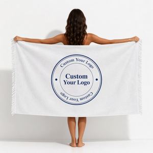Serviette de plage 100% coton 400 g/m² extra large pour piscine, spa, hôtel, complexe, avec logo brodé personnalisé, vente en gros - Product Image 1