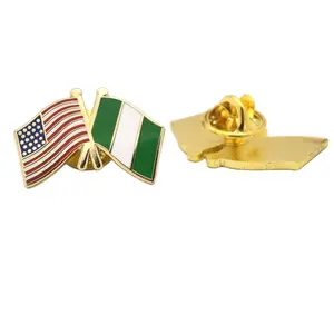 Custom Plastic Ethiopian Flag Chest Pin Badges Cross Country Flags American Nigeria Pin Badge