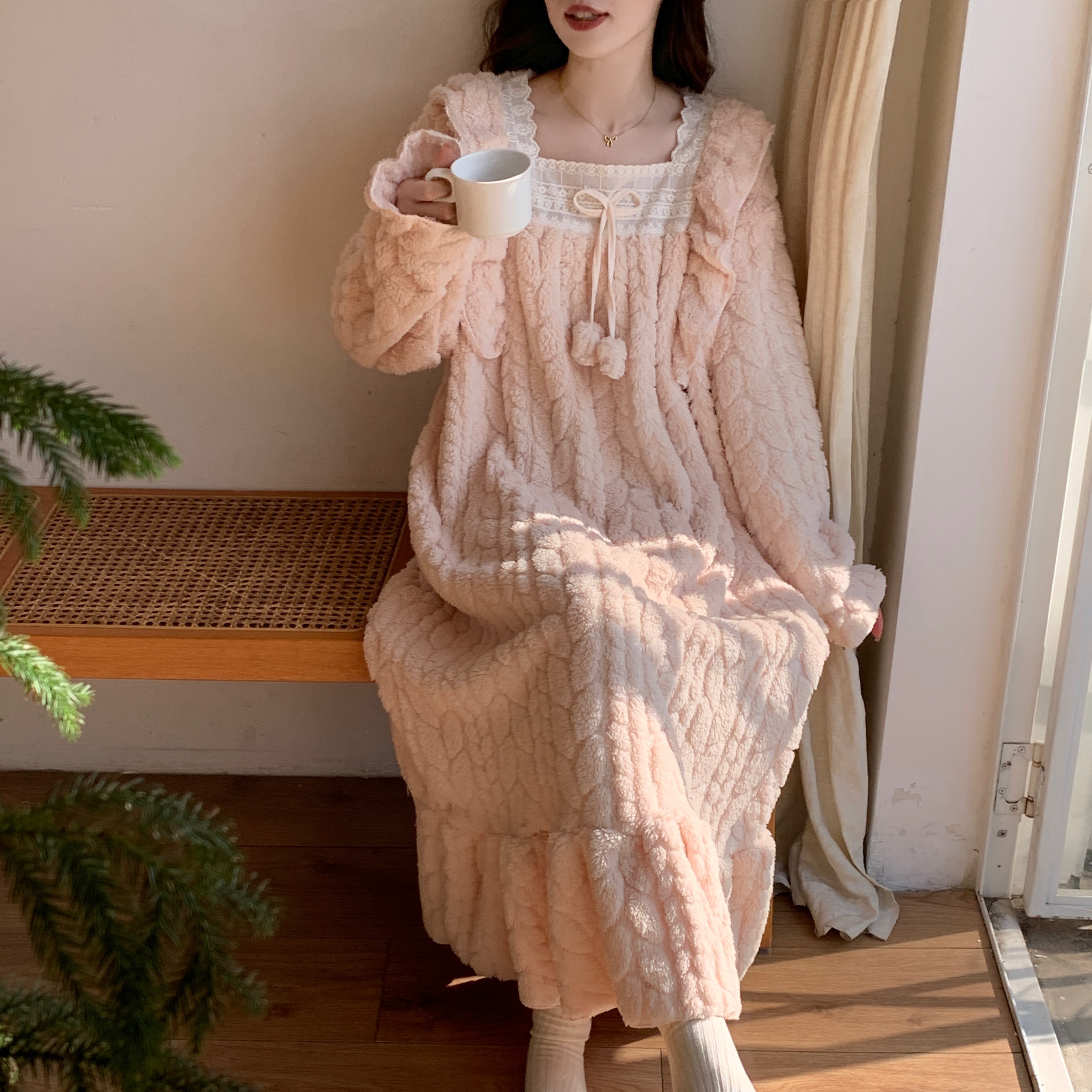 Factory Wholesale Ladies Nighty Winter Colorful Coral Fleece Women's  Sleepwear Princess Style Flannel Night Dresses for Woman| Alibaba.com