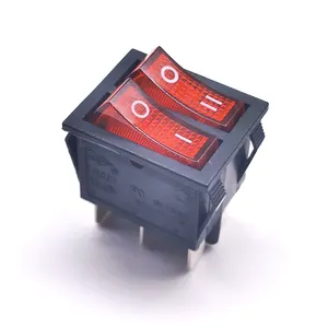 Led Light Rocker Switch Rocker Switch On Off Illuminated 6 Pin 12VDC Red LED Light Double Rocker Switch