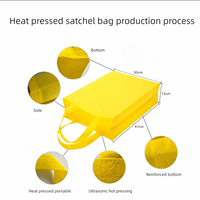 Sac de courses en polypropylène renforcé thermosoudé, vierge, avec poignée laminée, non tissé, pour le marché, les événements et l'emballage cadeau