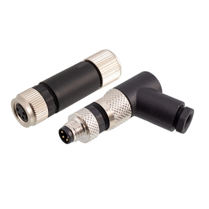 M8 방수 커넥터 플라스틱 필드 설치 가능 나사 직선 직각 남성 여성 항공 플러그 3 핀 4 극 a B D 코드 - Product Image 1