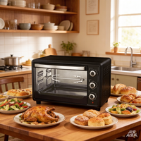 Four à convection écologique de 45 L avec boîtier en aluminium, 2000 W, électrique, pour usage commercial et domestique, rôtissoire à poulet, cuisson