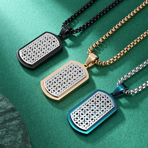 Nuove Idee di Prodotto: Collana Personalizzata da <span class=keywords><strong>Uomo</strong></span> in Acciaio Inossidabile, Classico Ciondolo Geometrico Bicolore, Gioiello Regalo all'Ingrosso - Product Image 1
