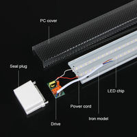 Tube LED pour usage commercial et civil en gros, prix usine, 40W/80W/100W/120W, luminaire linéaire LED de type batten