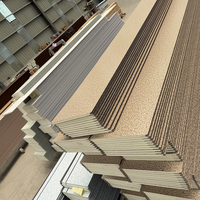 Panneau mural extérieur en PU à grain de bois et métal sculpté pour bardage de maison conteneur modulaire