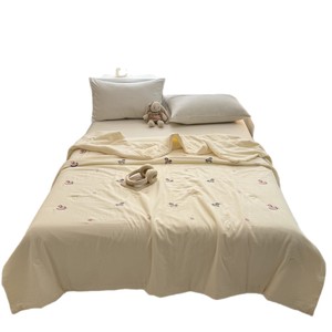 Summer Ally Organic Cotton Double Layer Yarn <b>Quilt</b> Embroidered Breathable Washable Home Use Spring 2026 - Product Image 4