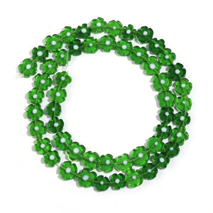 Cuentas sueltas de flores secas huecas al por mayor, cuentas de cristal con forma de flor gruesa brillante colorida, cuentas de flores para la fabricación de joyas - Product Image 6