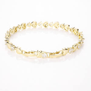 CM Mode Sieraden Groothandel 14K verguld koper Zirkonia Dames Fijne Hart Armband Eerste Keuze voor Feest Verjaardag Cadeaus - Product Image 2