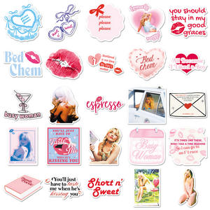 50 autocollants de graffiti tendance <span class=keywords><strong>Sabrina</strong></span> Carpenter Singer pour téléphone, carnet, décoration, album, autocollant de paroles - Product Image 4