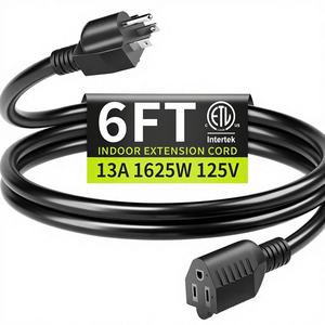 Câble d'extension électrique de haute qualité, câble d'extension court à 3 broches, petit câble résistant et flexible, 13A 125V 1625W <span class=keywords><strong>pour</strong></span> ordinateurs portables - Product Image 5