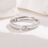 Nouvelle bague de couple en zircon à double cœur, bague en forme de cœur, adaptée pour les mariages, les cadeaux, les fêtes et le port quotidien