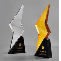 Plaque trophée en verre cristal clair ambré clignotant, sublimation couleur intégrale, 280 mm, cadeau d'affaires, décoration intérieure, poli