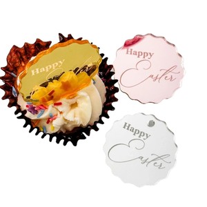 ที่ประดับเค้กอีสเตอร์รูปน้ำผึ้งและน้ำตาลหวาน ป้ายอะคริลิคแบบกระจกสีทอง เงิน โรสโกลด์ ชมพู ม่วง สำหรับตกแต่งงานปาร์ตี้ - Product Image 4