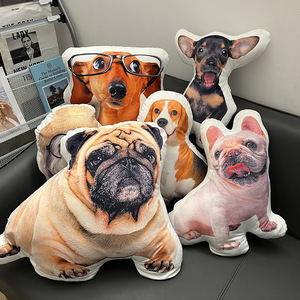 Almohada de felpa para niños Diy con forma de animales estéticos hecha a mano para sala de estar, almohadas decorativas personalizadas para cama, dormitorio, sofá de casa - Product Image 1