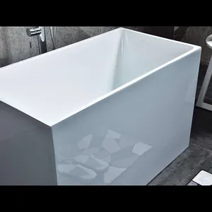 New Modern Rectangular Acrylic Small Free Standing Shower Deep Soaking Baths Tubs For Sale Adult