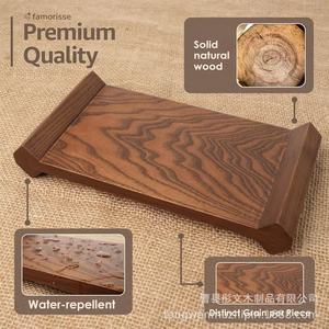 Famorisse Wooden <b>Storage</b> <b>Tray</b> Rectangle Varnished Water Repellent For Kitchen Counter Soap Holder - Product Image 1