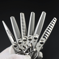 Ciseaux de coiffure professionnels de 6,0 pouces à dents en V, à pointe de cerf, sans couture, pour coupe de cheveux, de qualité supérieure, faciles à utiliser, modèle HS-029