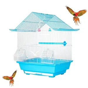 Meilleur prix cages à perroquets multicouches pour maison d'oiseau suspendue grise africaine cage à oiseaux en fer