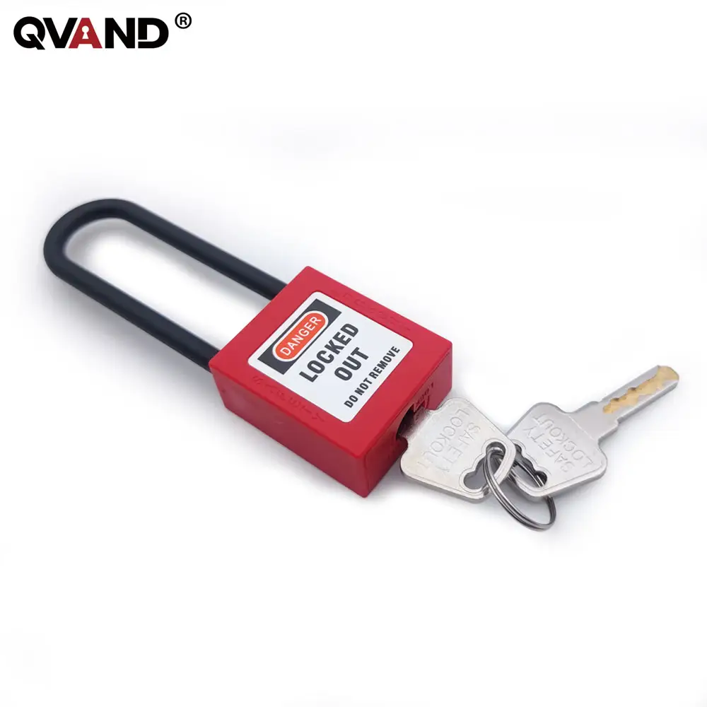 Qvand 76 मिमी औद्योगिक लॉक लॉक सुरक्षा सुरक्षा प्लास्टिक पैडलॉक मास्टर कुंजी लोटो लॉक