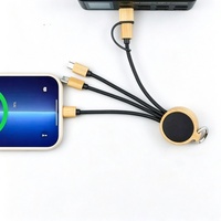 Kabel Data Ramah Lingkungan 4-in-1 dengan Jalinan Nilon, Kabel Pengisian Daya dengan Konektor USB Tipe C dan Micro USB Dual-Input untuk Ponsel dan Komputer