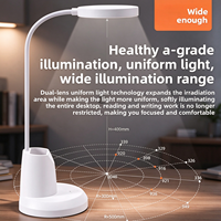 Lampe de bureau avec porte-stylo moderne et simple Lampe de lecture à DEL rechargeable pour la protection des yeux Lampe d'étude pour dortoir d'université Lampe de lecture tactile