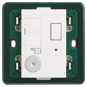 Unité de connexion Vimar 13A, interrupteur blanc avec porte-fusible pour installation murale - Product Image 1
