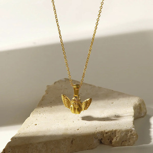 Collana con ciondolo a forma di angelo per donna, gioielli di moda in stile vintage, regalo per l'uso quotidiano - Product Image 2