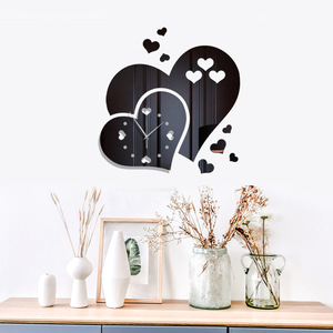 <span class=keywords><strong>Di</strong></span> alta qualità formato su misura e colore orologio <span class=keywords><strong>di</strong></span> specchio autoadesivo della parete fornitore per i bambini camera da letto smontabile del <span class=keywords><strong>cuore</strong></span> <span class=keywords><strong>di</strong></span> amore carta da parati - Product Image 5
