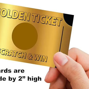 स्क्रैच-ऑफ लॉटरी गेम कार्ड 2x3 "कस्टम फेस प्रोमो पैक 100-1k mq गोल्डन टिकट पदोन्नति - Product Image 4