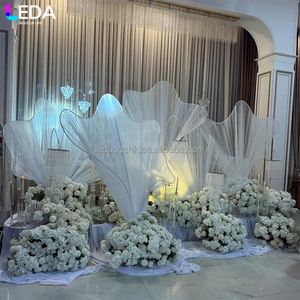 LEDA Suministros para Decoración de Eventos y Bodas, Directo de Fábrica, Fondo Floral de Gasa Grande de Metal Blanco para Instalación - Product Image 3
