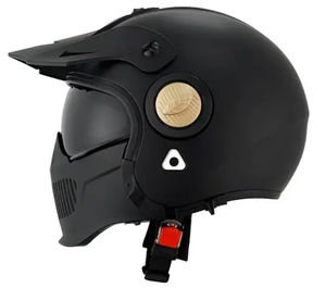 Casque de moto intégral noir, coque ABS, visière double miroir dorée, design épuré, homologué DOT, modulaire, rabattable, toutes saisons - Product Image 4