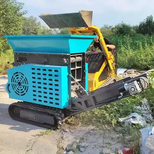 Mini broyeur de mâchoire mobile en pierre le moins cher avec la machine primaire de broyeur de pierre de convoyeur à bande