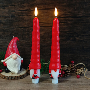 Christmas Santa Claus LED Real Wax <b>Funny</b> Shaped Taper <b>Candle</b> Flameless Flickering Eco Party Home Decor Remote Control Custom - Product Image 1