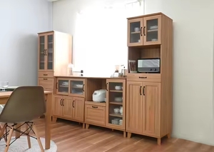 Gabinete de madera maciza de estilo nórdico moderno de Du con espacios de almacenamiento múltiples únicos, muebles de alta capacidad de almacenamiento - Product Image 3