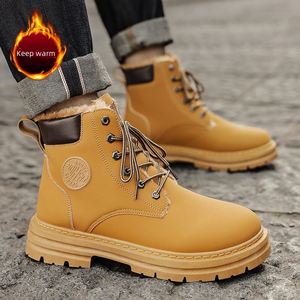 2025 New Winter Men's Shoes Warm Yellow <b>Boots</b> <b>Work</b> Wear High Top Cotton Shoes - Product Image 1