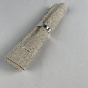 ผ้าเช็ดปากผ้าลินินสีเขียวสำหรับงานแต่งงานผ้าลินินแบบเย็บริมแบบธรรมดางานทำด้วยมือพร้อมโลโก้สำหรับร้านอาหารงานแต่งงาน - Product Image 4