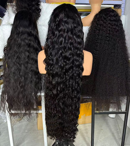 Peluca de Cabello Humano Rizado Largo Ondulado Indio Transparente para Frente de Encaje, Cabello Remy Sin Pegamento - Product Image 2