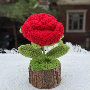 Ramo <span class=keywords><strong>de</strong></span> Girasoles Tejido a Crochet Hecho a Mano y Personalizado, <span class=keywords><strong>Planta</strong></span> en Maceta Tejida Creativa para Regalos del Día <span class=keywords><strong>de</strong></span> San Valentín - Product Image 4