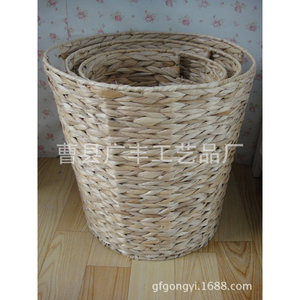 Round <b>Wicker</b> <b>Laundry</b> <b>Basket</b> Set Storage <b>Baskets</b> For Clothing Organizer Stackable - Product Image 3