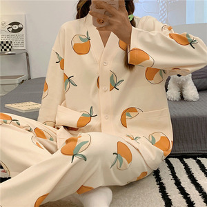 2025 Hochwertige Japanische Kimono-Stil Maxi und Langarm Pyjamas 100% Baumwolle Schlafanzug-Set mit Hausanzügen für Damen - Product Image 2