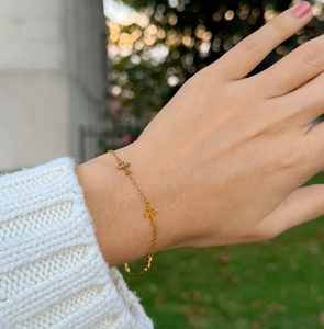 Design-Armband aus vergoldetem Edelstahl mit Kreuzanhänger, verstellbar, hypoallergen, Valentinstagsgeschenk - Product Image 2