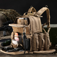 Sac à dos tactique de grande capacité pour équipement de service avec 3 compartiments de rangement amovibles, sac de combat Molle découpé au laser pour hommes